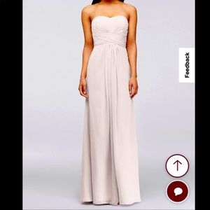 NTW David’s Bridal Floor Length Bridesmaids Gown, Size 4 “Mercury” Silver